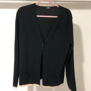 Bogner Black Cardigan size 14.  100% Cashmere sweater